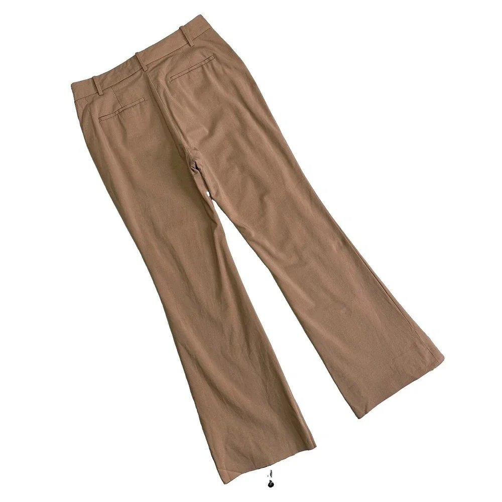MM Lafleur Horton Flare Trouser Pants Italian Wool Twill Women 8 Tan Corpcore